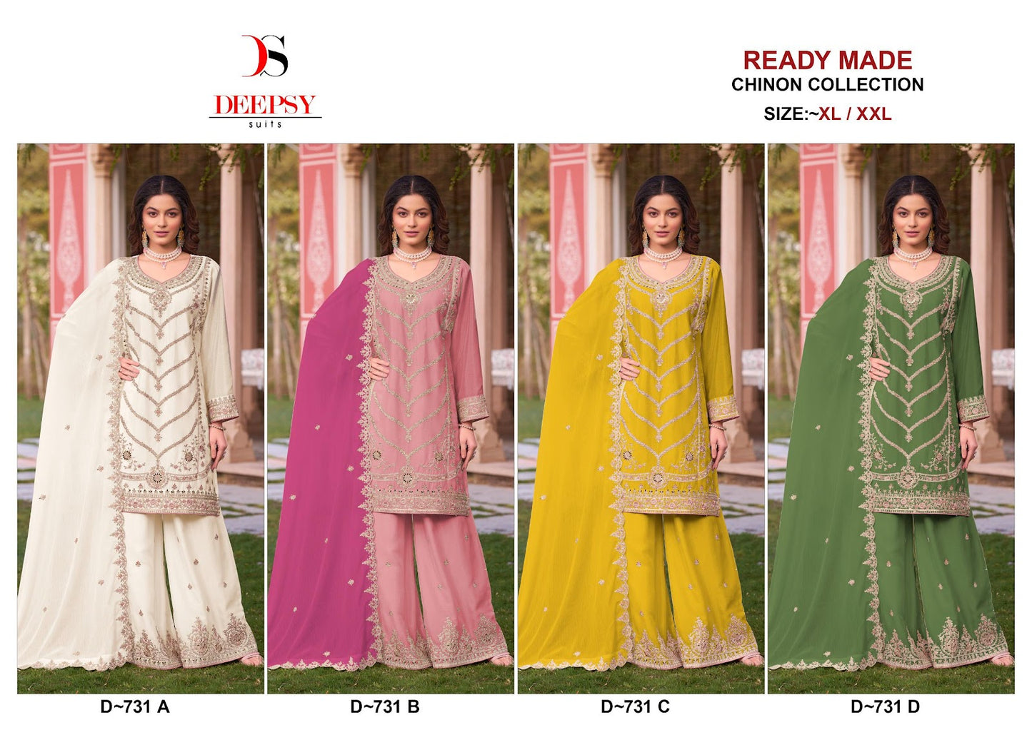 D 731 Deepsy Chinon Pakistani Readymade Suits Supplier Ahmedabad
