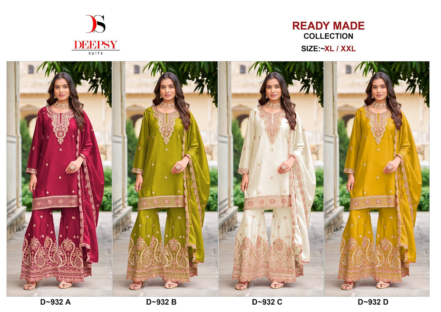 D 932 Deepsy Chinon Pakistani Readymade Suits Wholesaler Gujarat