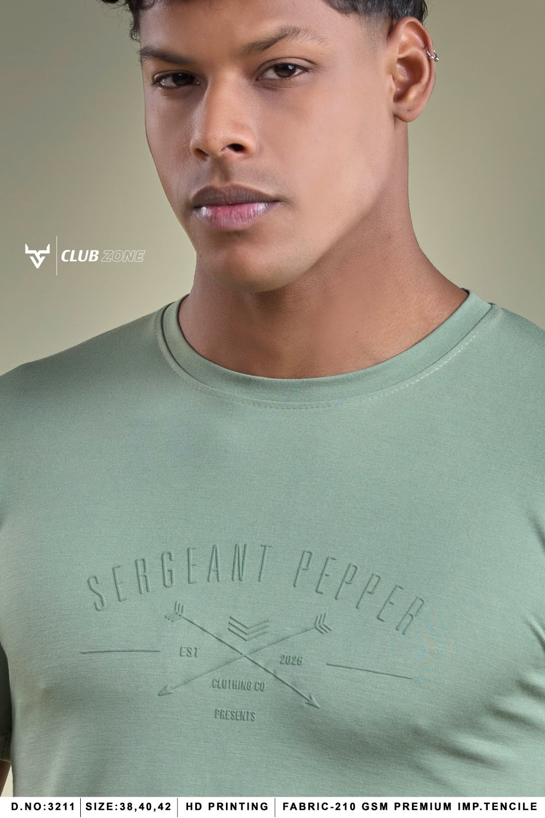D No 3211 Club Zone Tencil Lycra Mens Tshirts Manufacturer