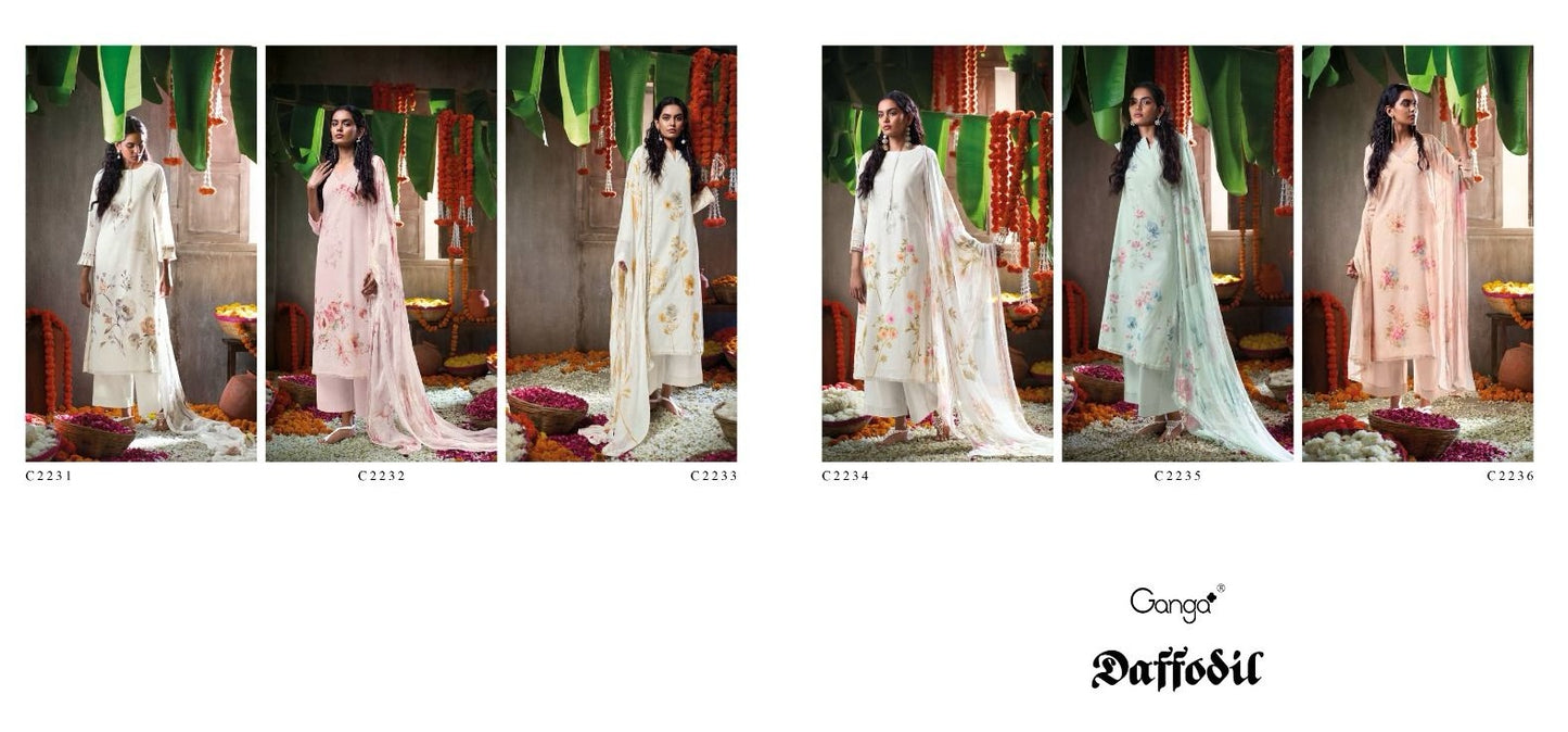 Daffodil Ganga Premium Cotton Plazzo Style Suits Exporter Gujarat