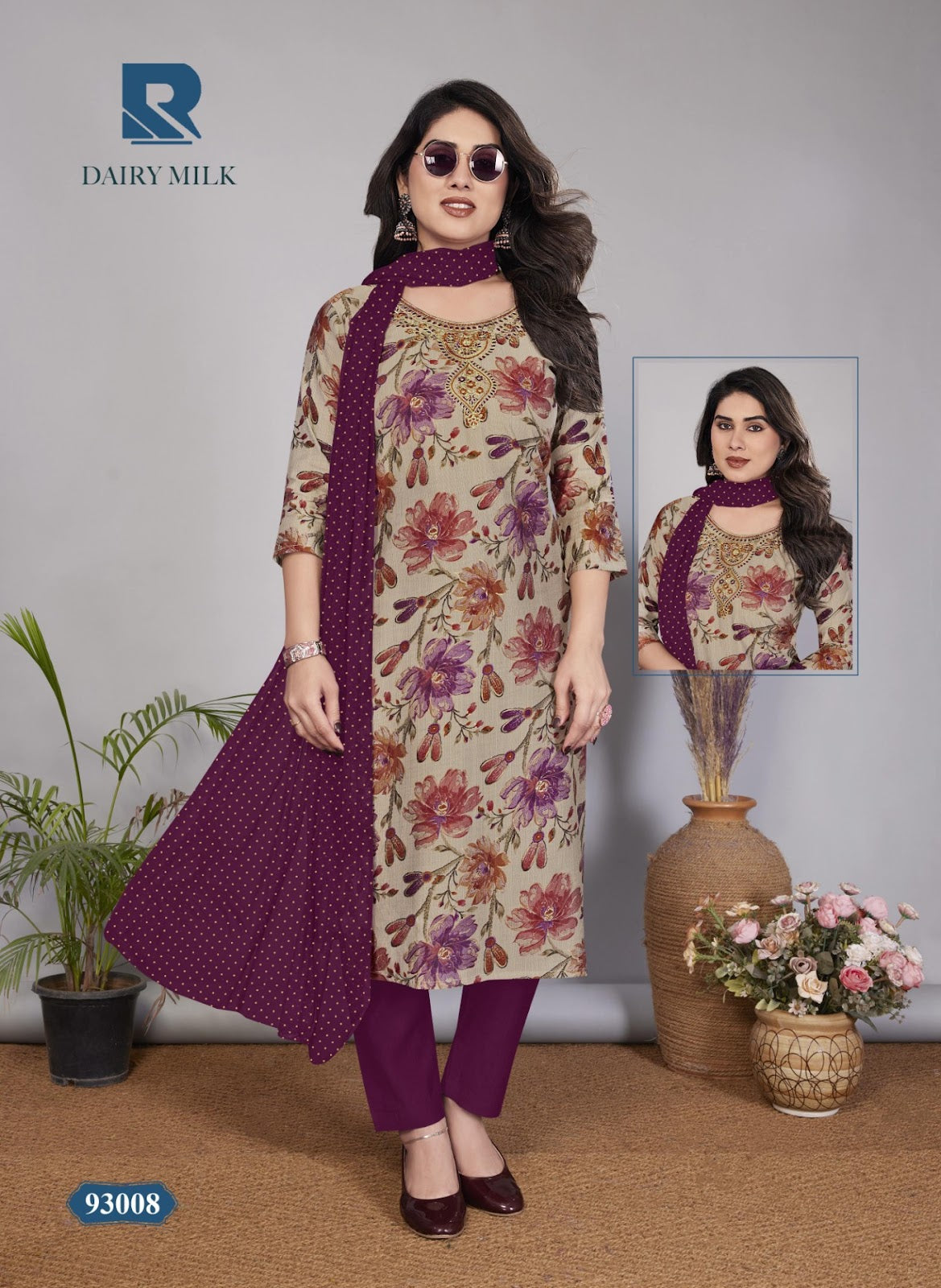 Dairy Milk Raashi Vertical Readymade Pant Style Suits Wholesale