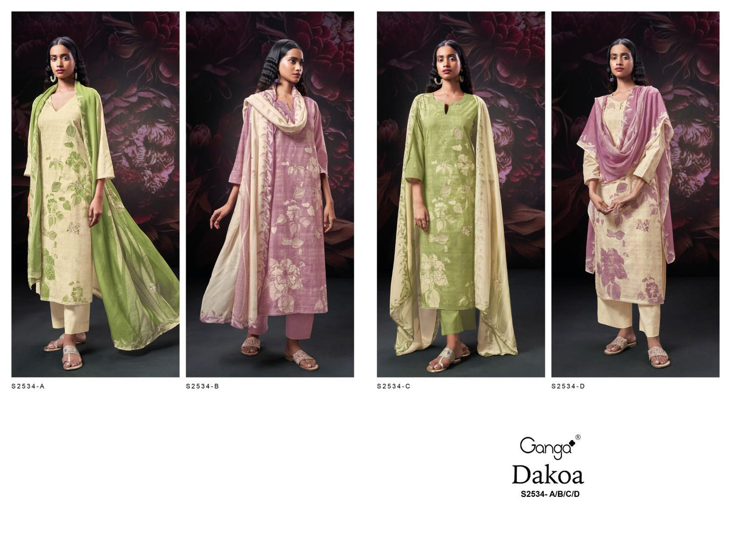 Dakoa 2534 Ganga Premium Cotton Plazzo Style Suits Manufacturer Ahmedabad