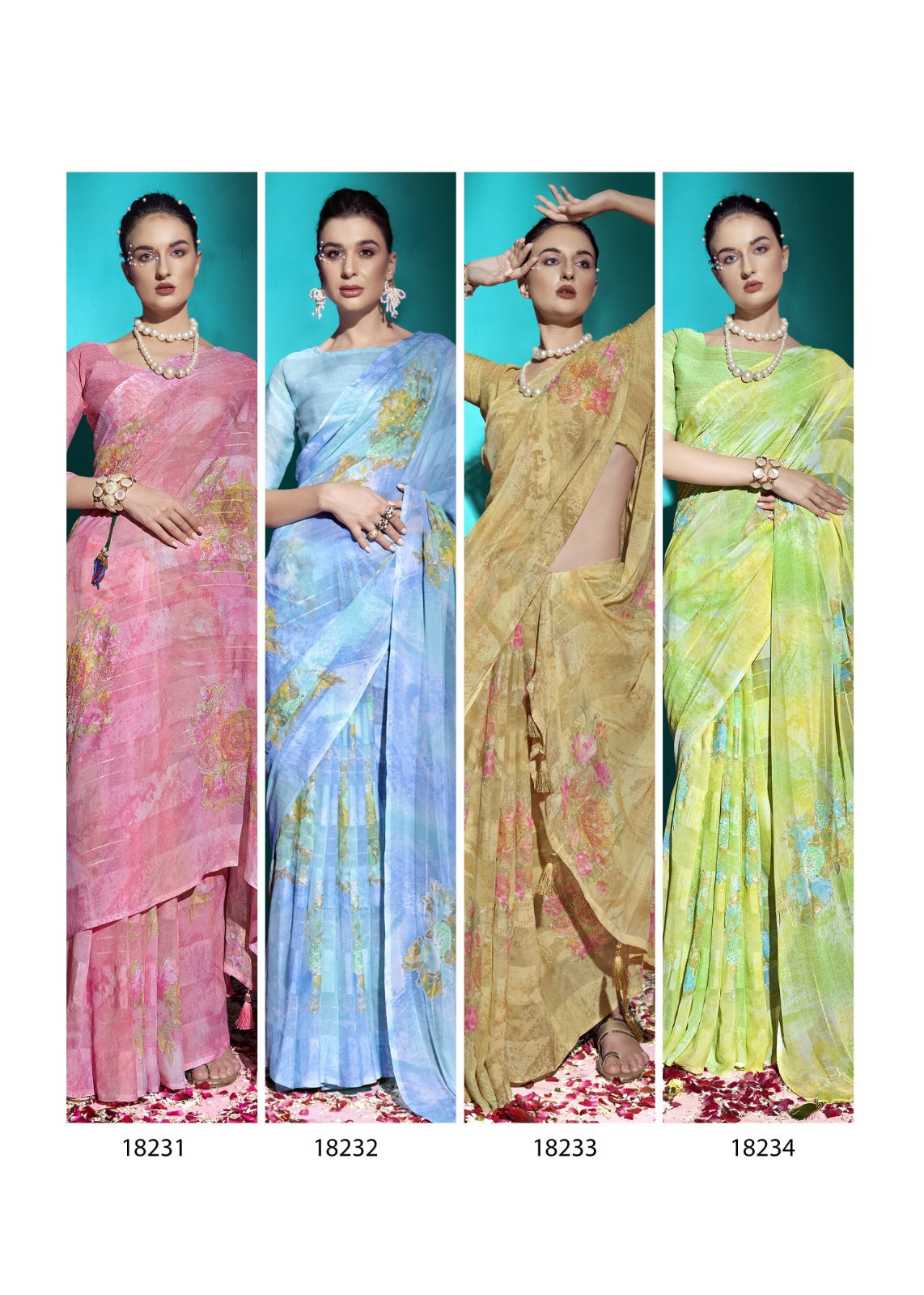 Darjeeling Vol 2 Vallabhi Prints Georgette Sarees Wholesaler