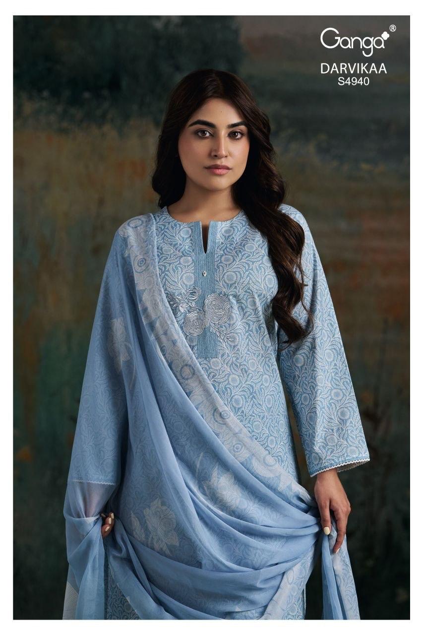 Darvikaa 4940 Ganga Cotton Plazzo Style Suits Manufacturer India