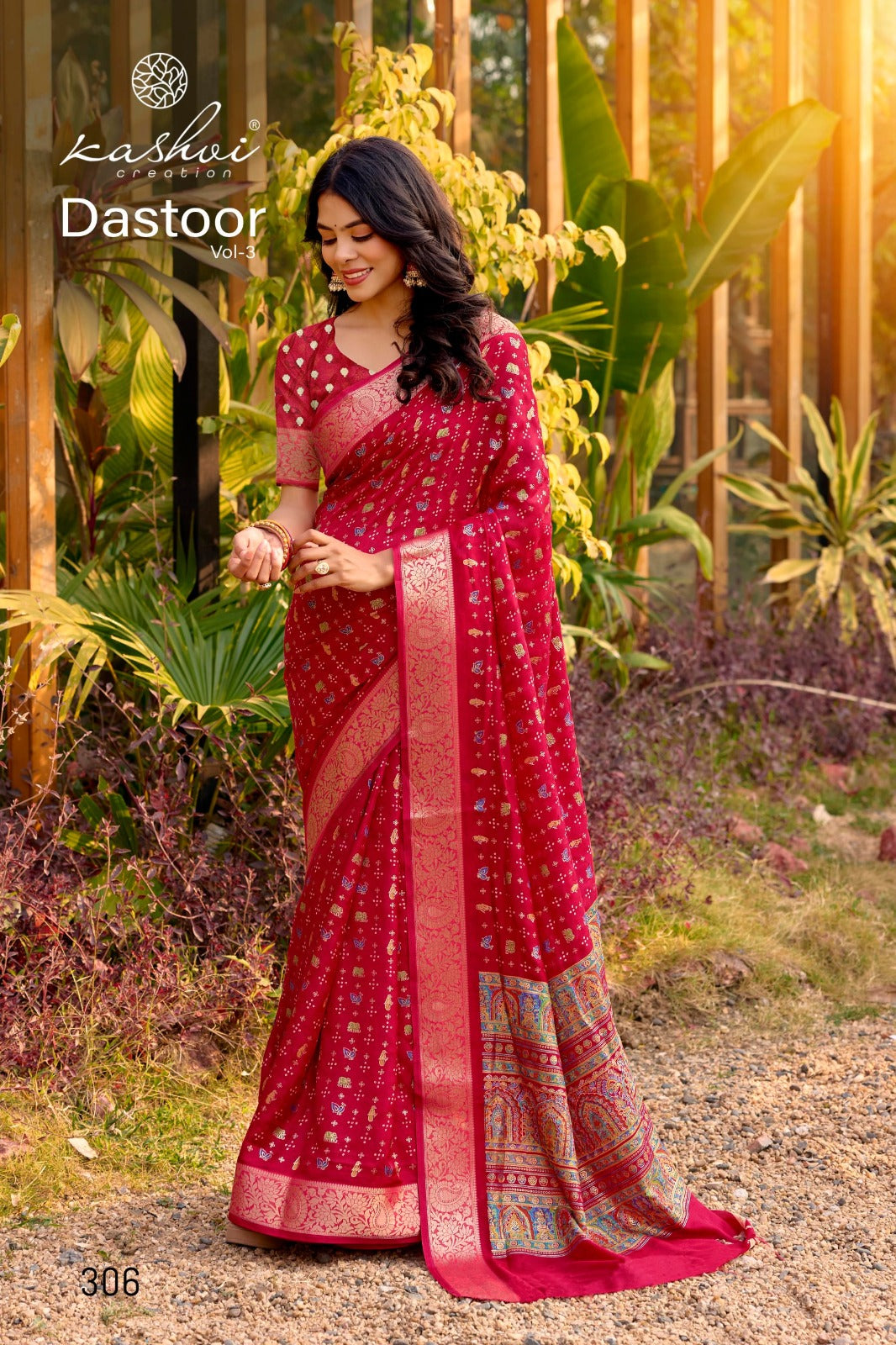 Dastoor Vol 3 Kashvi Creation Viscose Sarees Supplier Ahmedabad