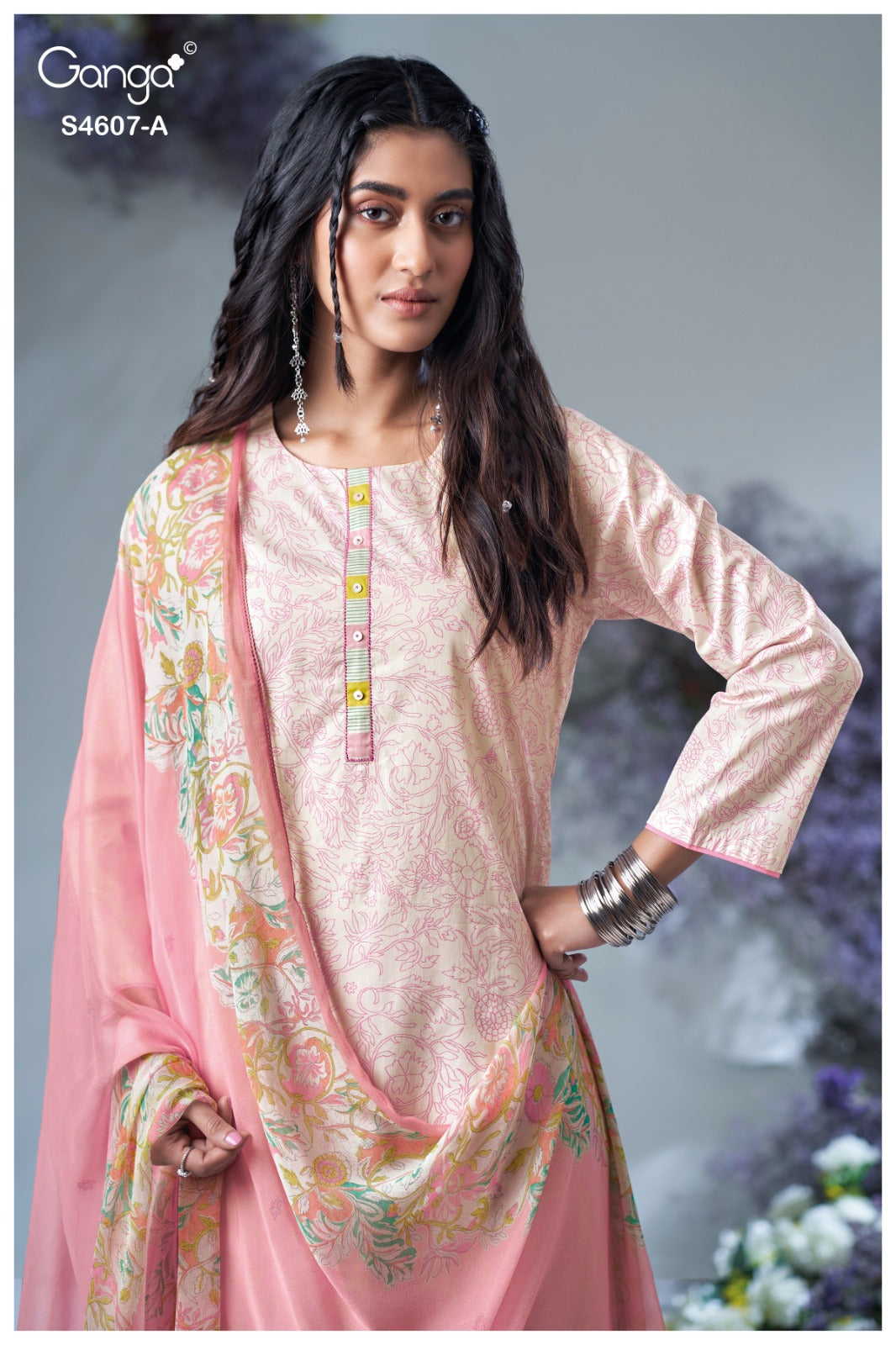 Daziel 4607 Ganga Cotton Pant Style Suits Wholesale Price