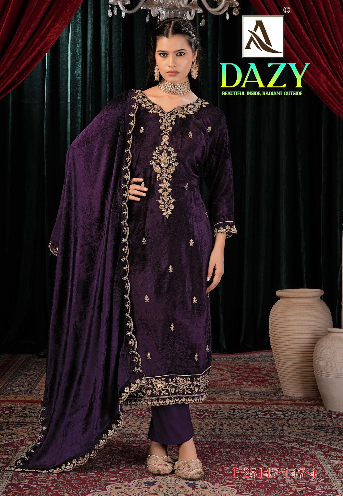 Dazy Alok Viscose Velvet Suits Supplier Ahmedabad