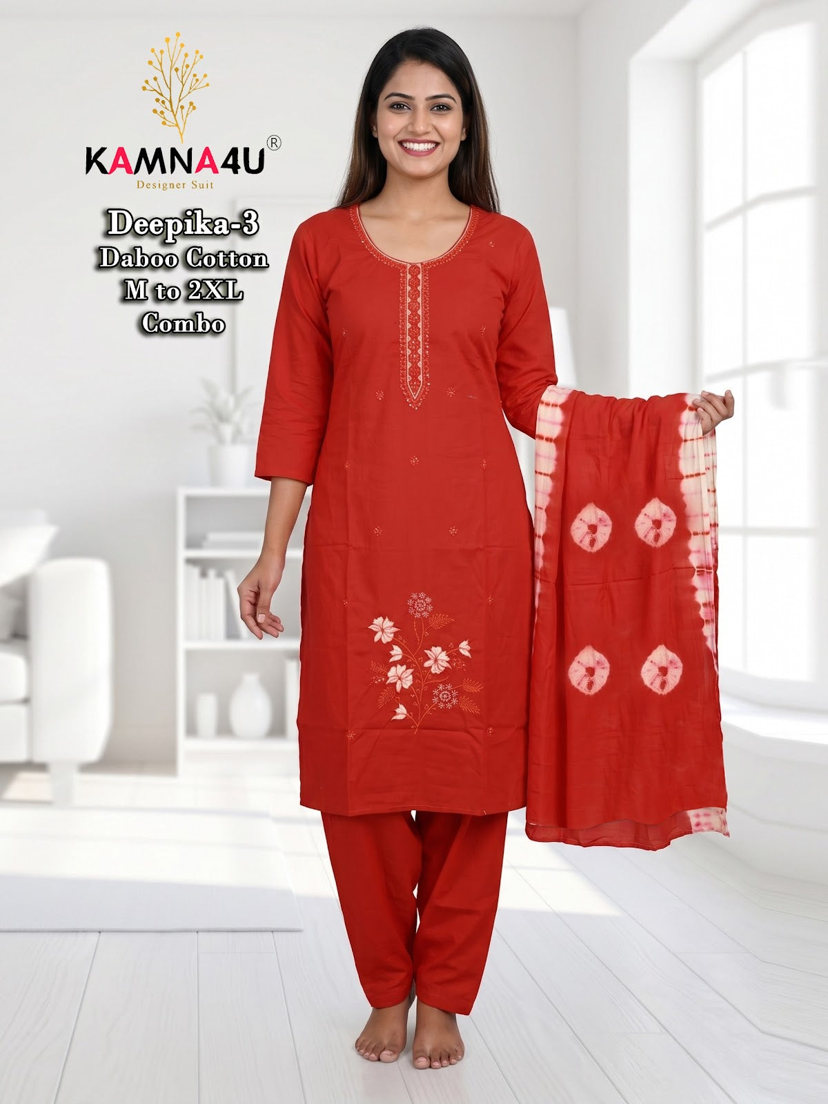 Deepika Kamna4U Dhabu Readymade Cotton Pant Suits Supplier India