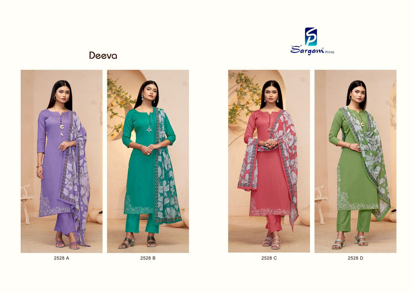 Deeva Sargam Prints Pure Jam Pant Style Suits Manufacturer Gujarat