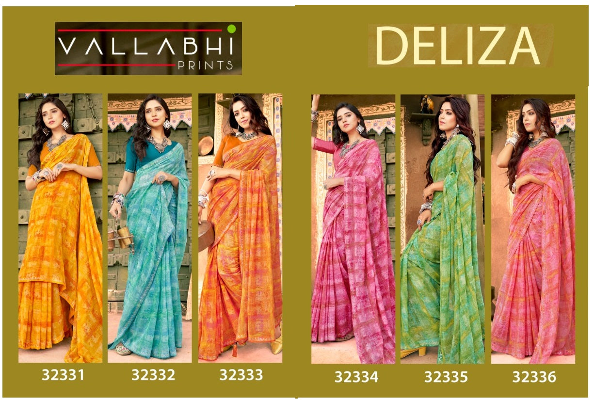 Deliza Vallabhi Prints Georgette Sarees Wholesale Rate
