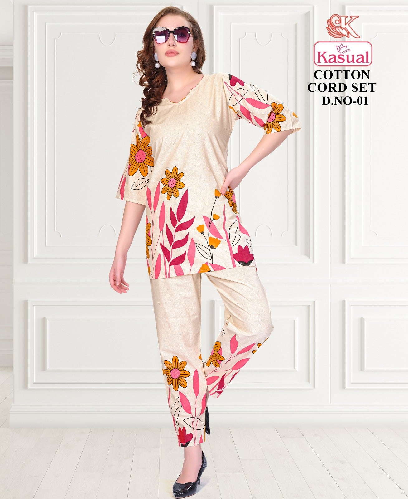 Design 01-02 Kasual Cotton Co Ord Set Wholesaler