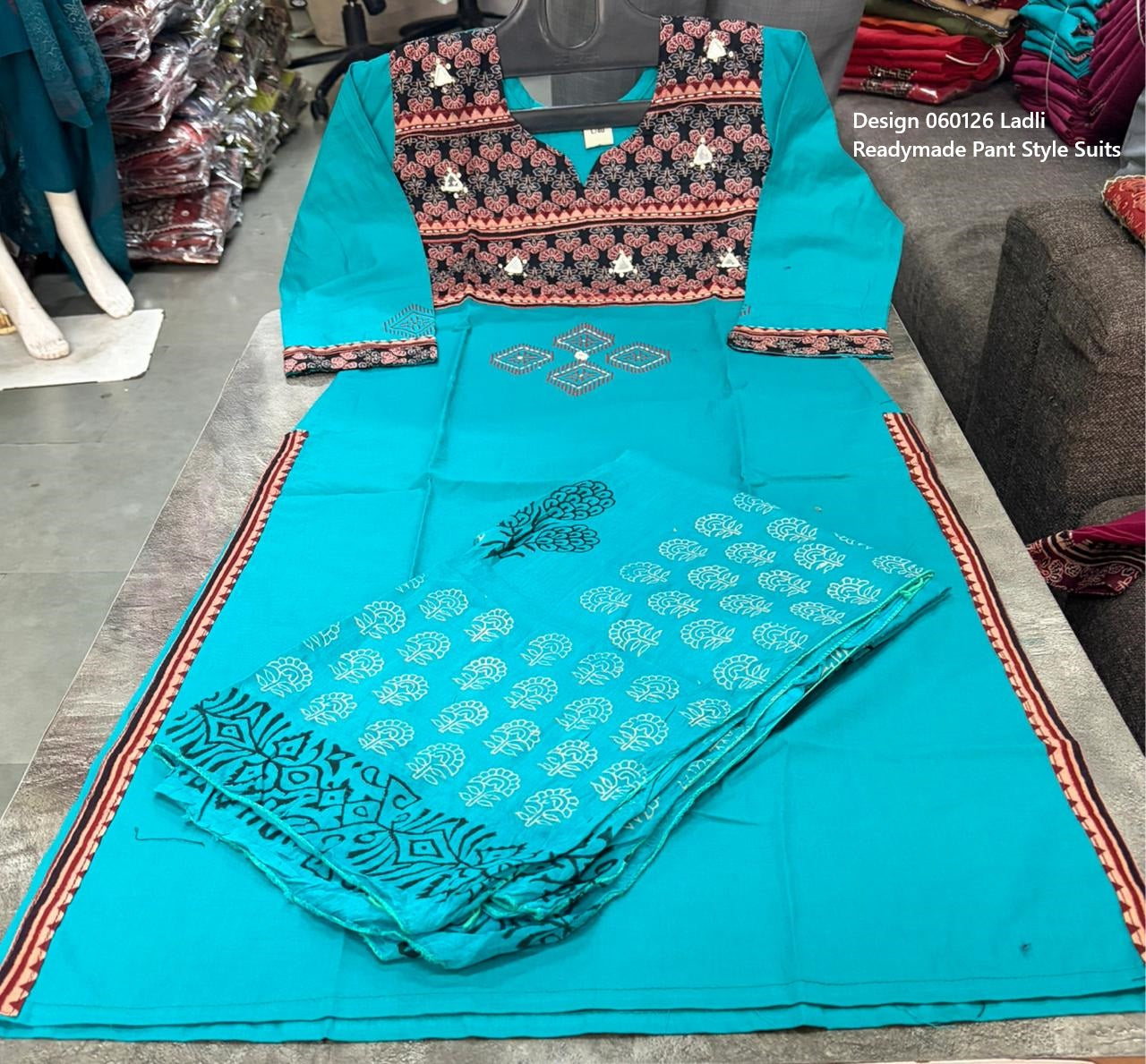 Design 060126 Ladli Cotton Readymade Pant Style Suits Manufacturer Ahmedabad