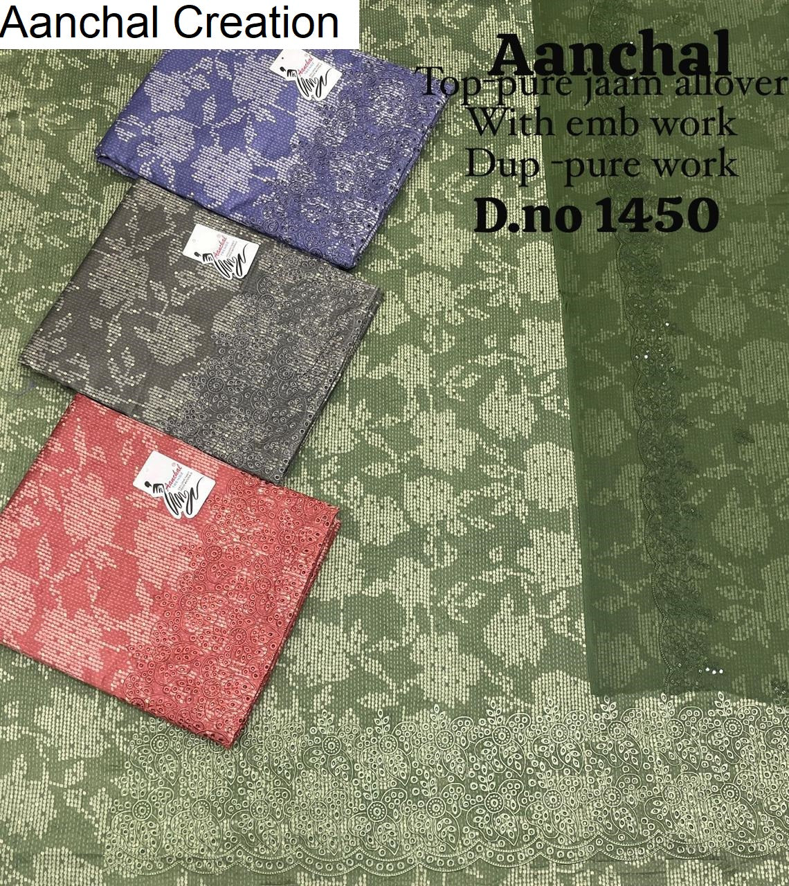 Design 0606 Aanchal Creation Pure Jaam Salwar Suits Wholesale Rate