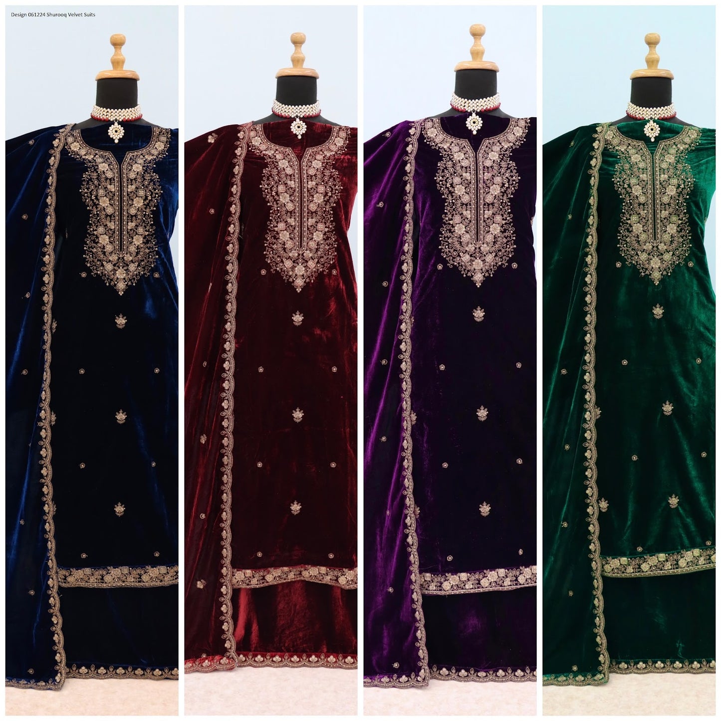 Design 061224 Shurooq Velvet Suits Wholesale Price