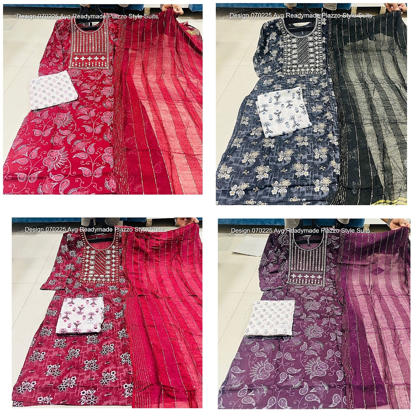 Design 070225 Ayg Rayon Readymade Plazzo Style Suits Supplier India