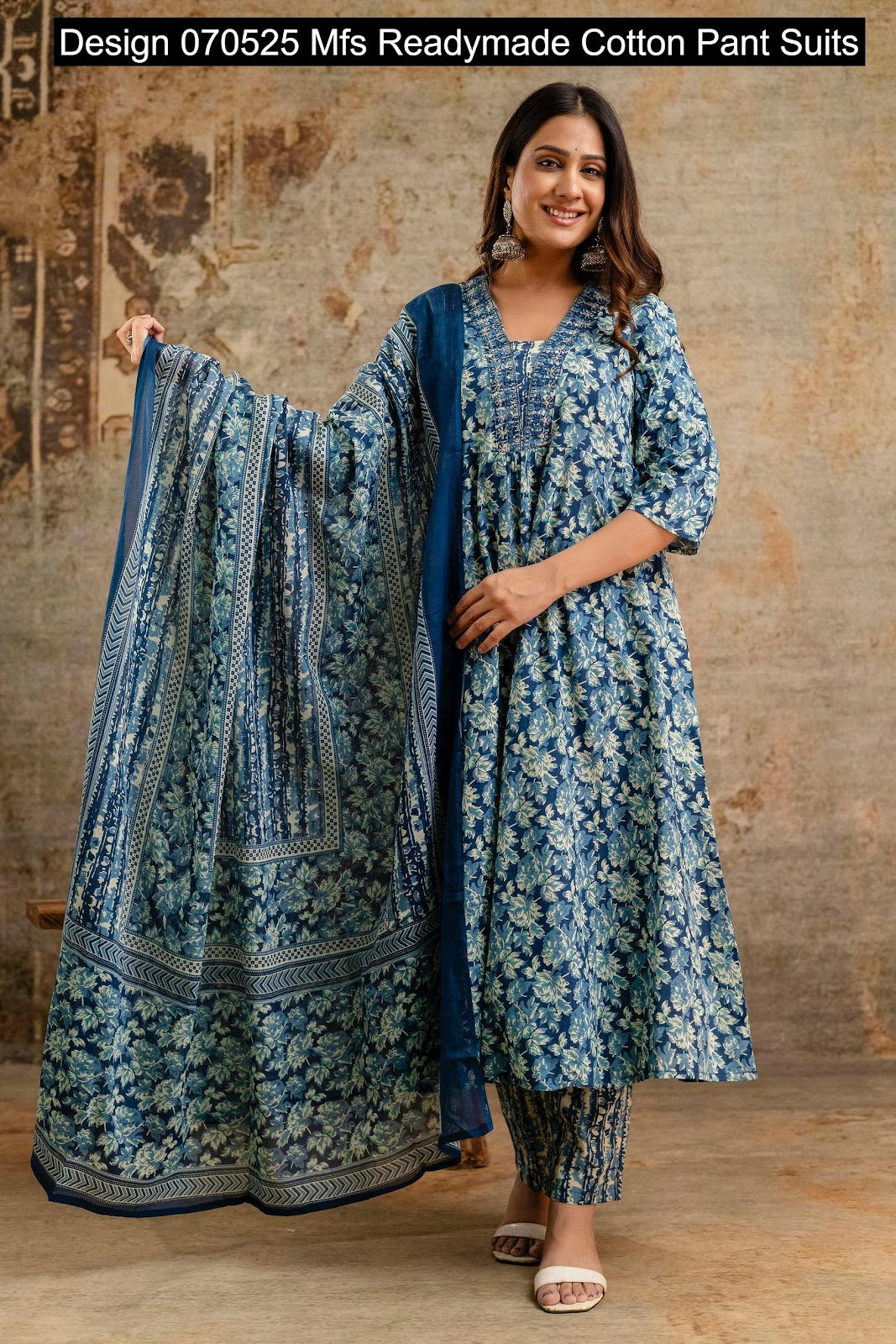 Design 070525 Mfs Readymade Cotton Pant Suits Supplier Gujarat