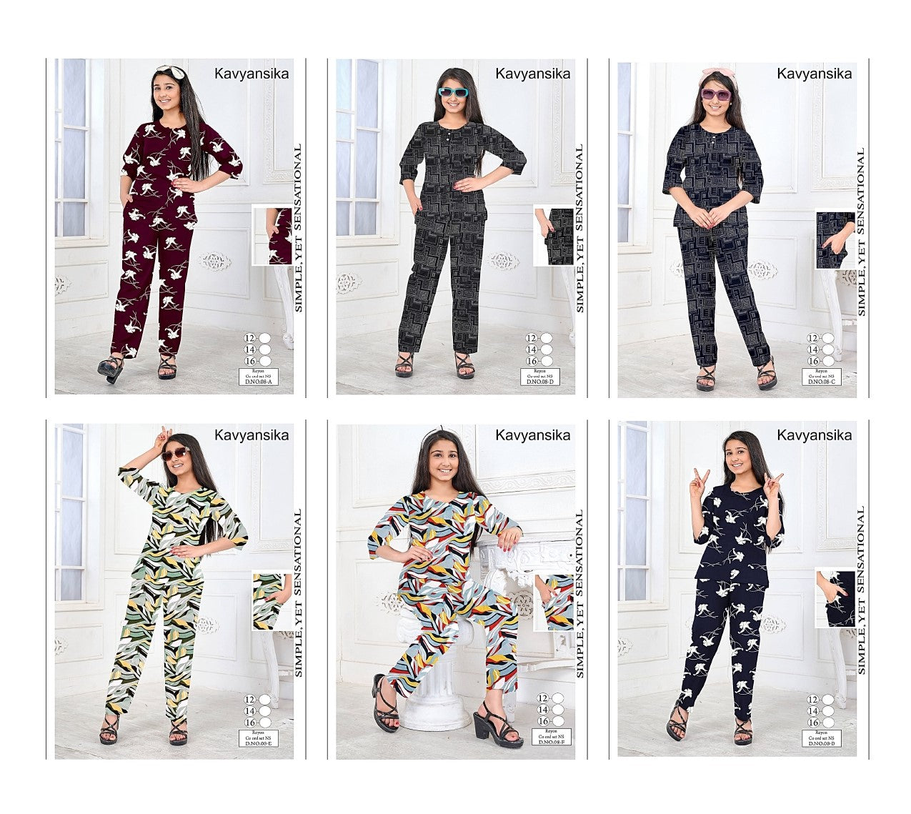 Design 08 Kavyansika Reyon Girls Co Ord Set Manufacturer India