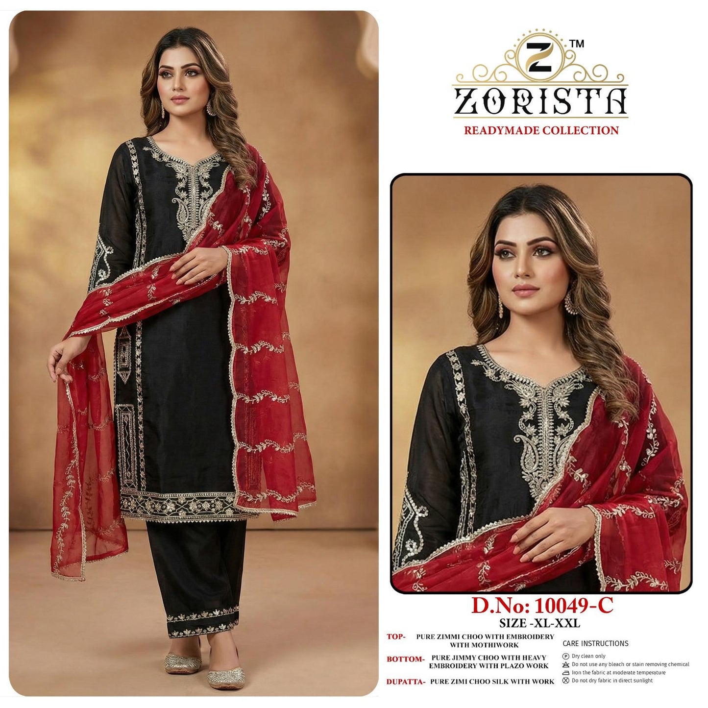 Design 10049 Zorista Jimmy Choo Pakistani Readymade Suits Wholesaler India