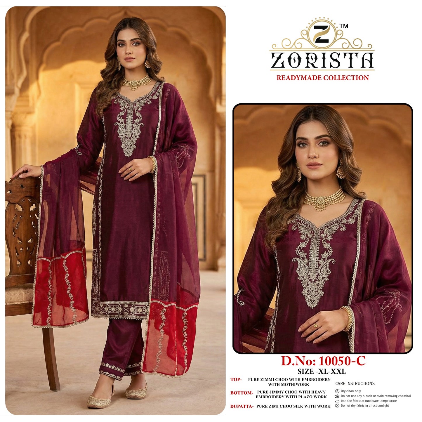 Design 10050 Zorista Jimmy Choo Pakistani Readymade Suits Exporter Gujarat