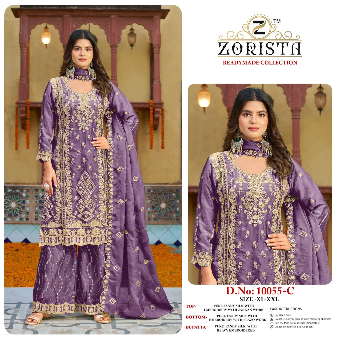 Design 10055 Zorista Fandy Silk Pakistani Readymade Suits Exporter India