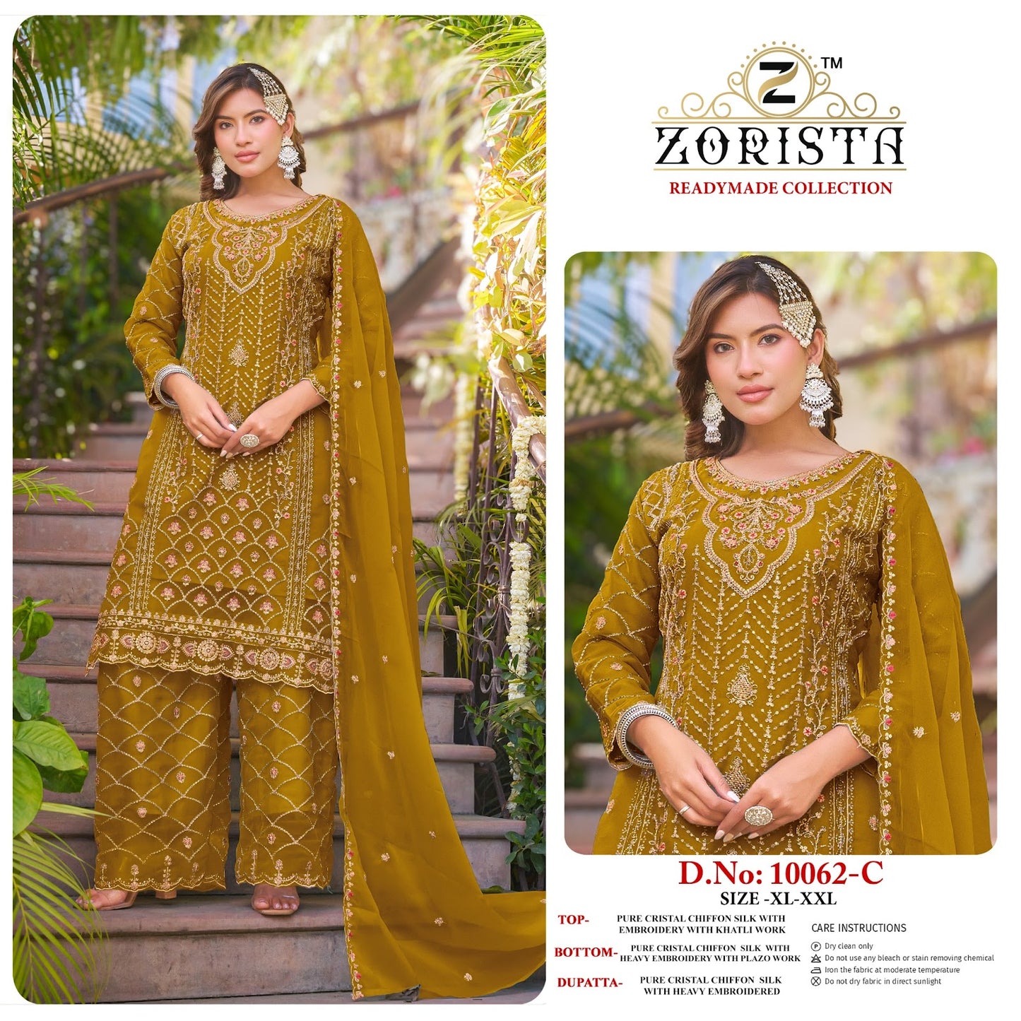 Design 10062 Zorista Crystal Silk Pakistani Readymade Suits Exporter Ahmedabad
