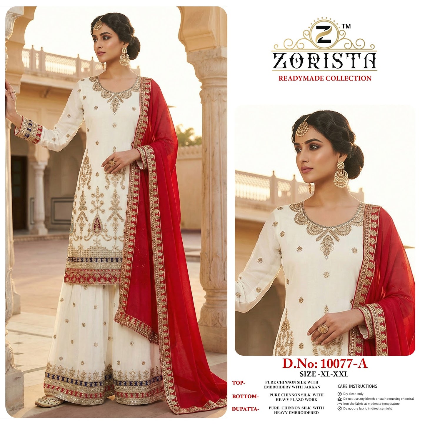 Design 10077 Zorista Chinnon Silk Pakistani Readymade Suits Wholesaler India