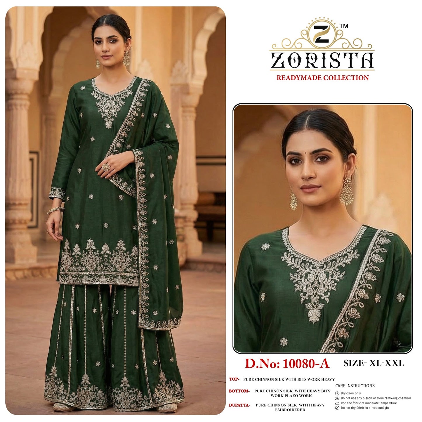 Design 10080 Zorista Chinnon Silk Pakistani Readymade Suits Manufacturer India