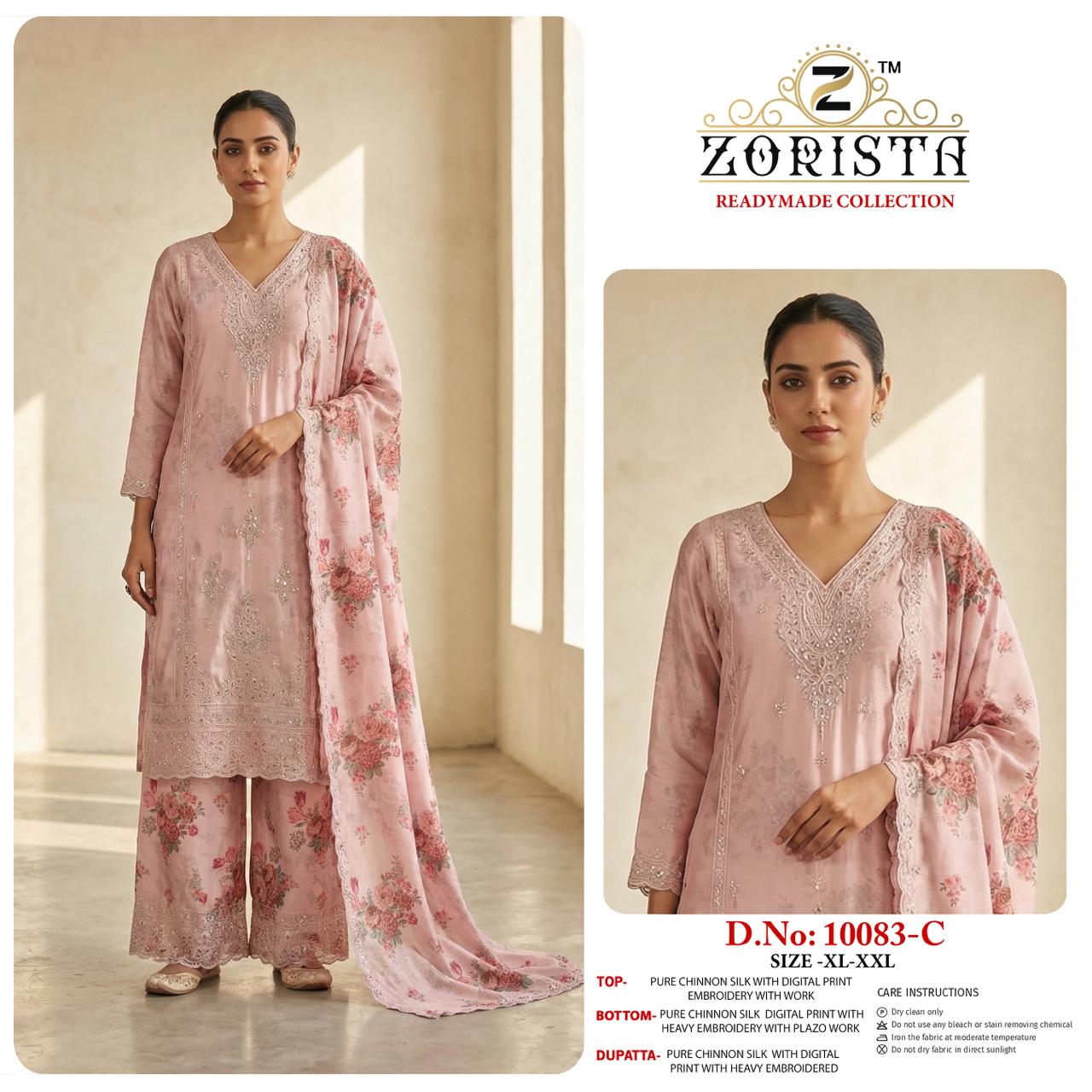 Design 10083 Zorista Chinnon Silk Pakistani Readymade Suits Supplier India