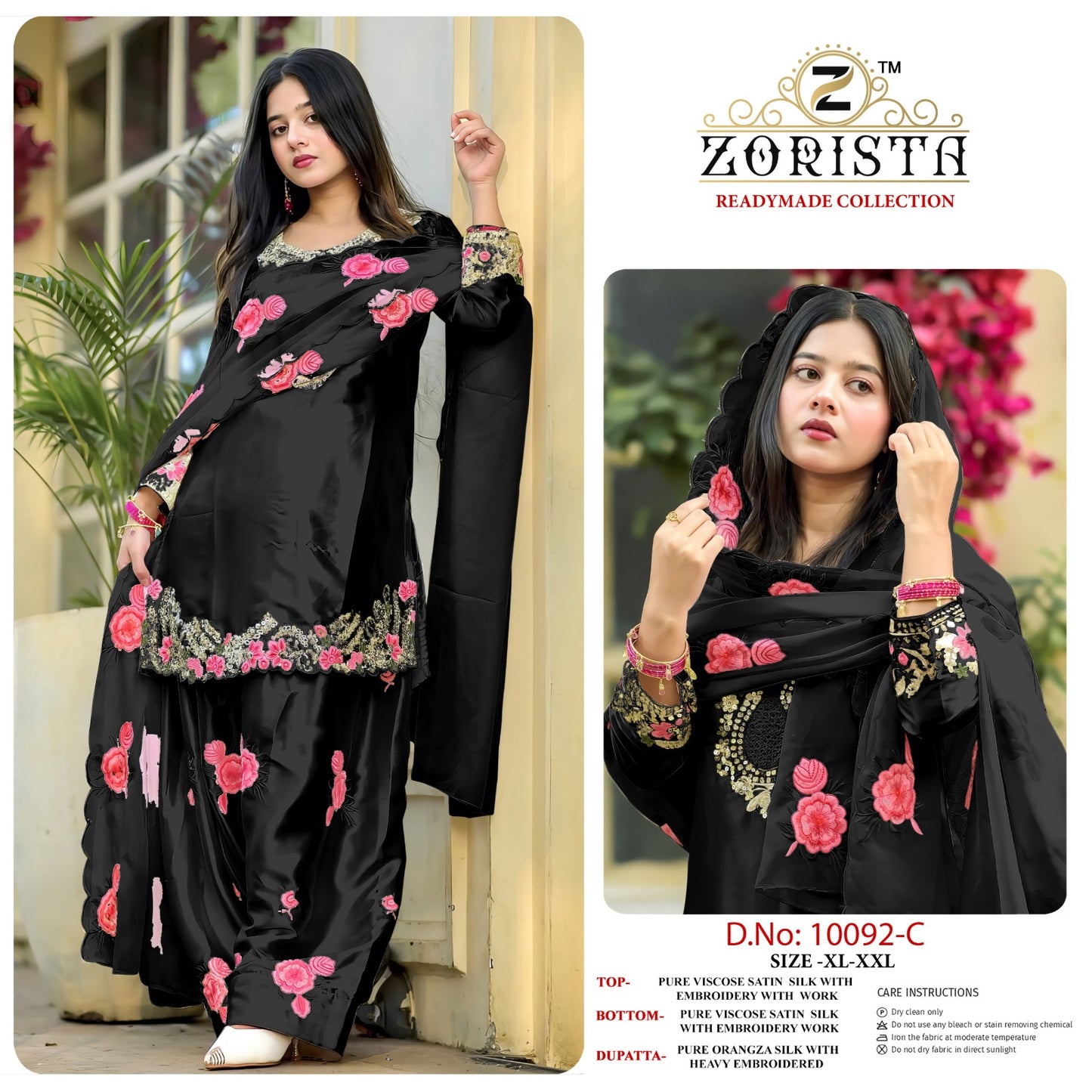 Design 10092 Zorista Satin Silk Pakistani Readymade Suits Exporter Gujarat