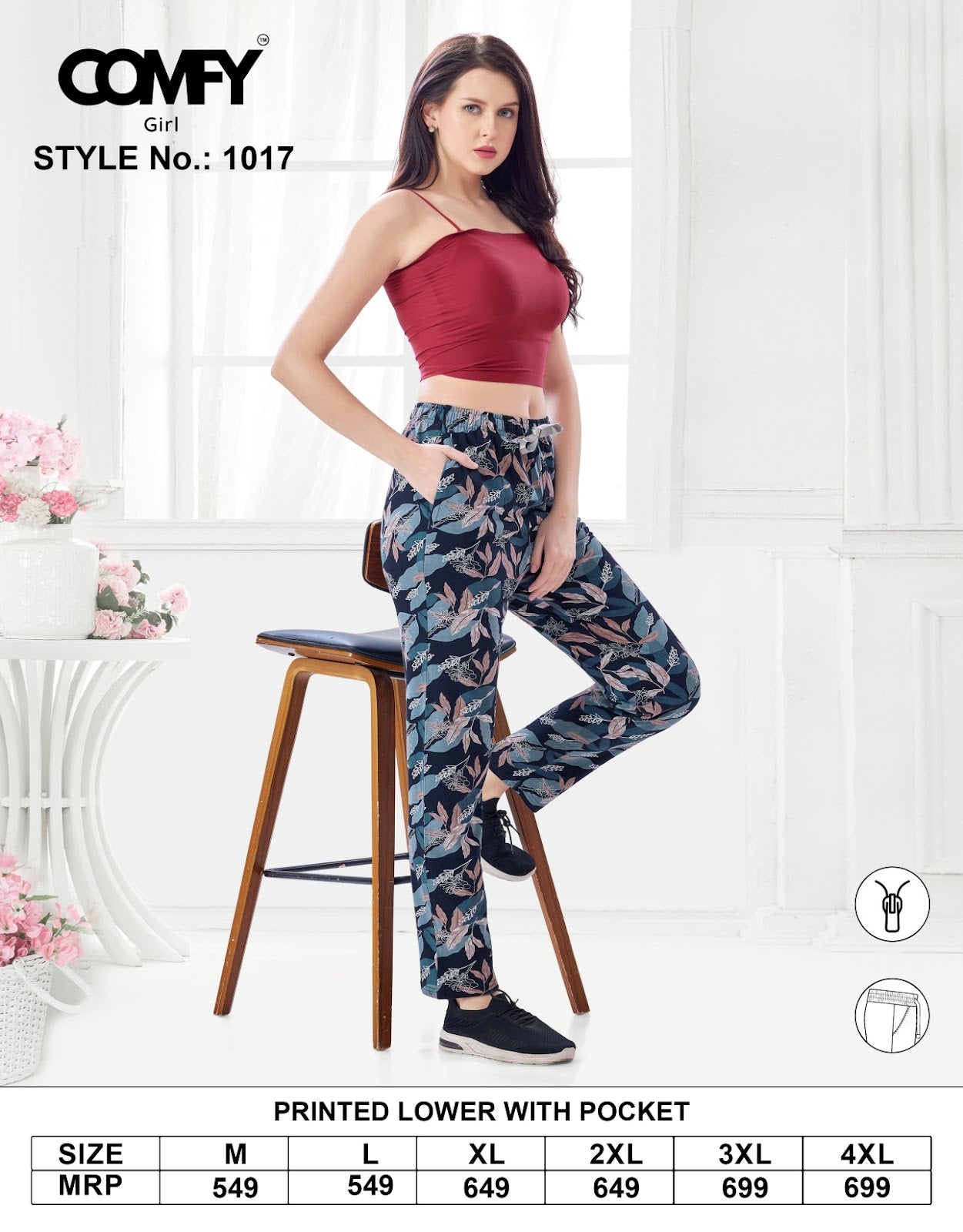 Design 1017 Comfy Cotton Women Night Lower Manufacturer