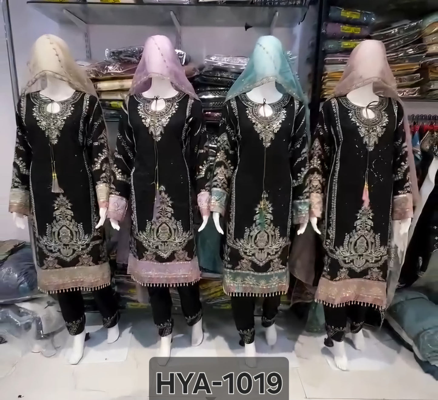 Design 1019 Hayaa Georgette Pakistani Readymade Suits Manufacturer Ahmedabad