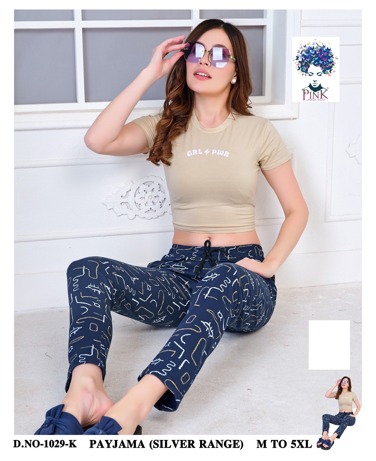 Design 1029 K Pink Women Night Lower Exporter