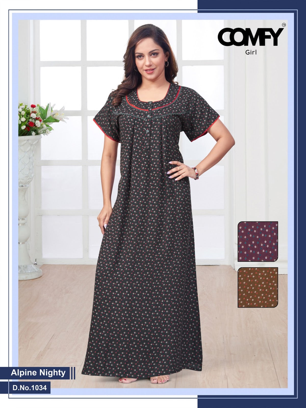 Design 1034-1035 Comfy Alpine Night Gowns Supplier Ahmedabad