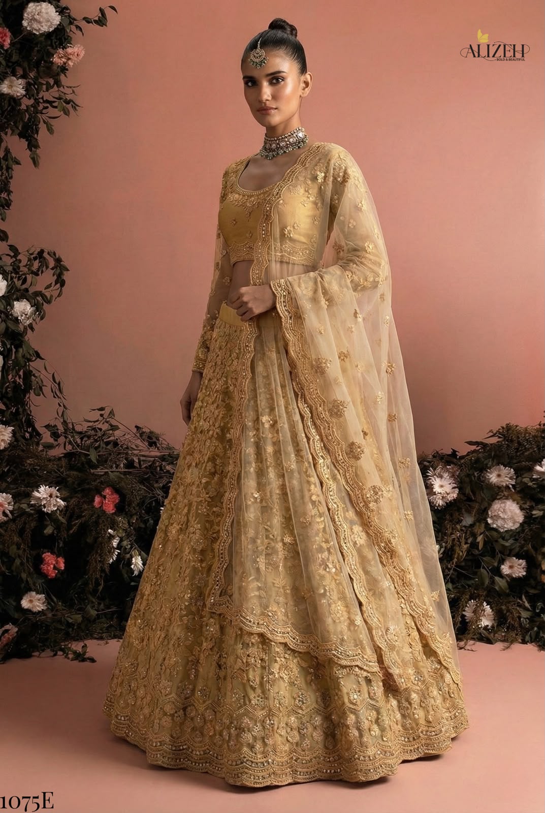 Design 1075 Alizeh Butterfly Net Lehenga Choli Supplier India