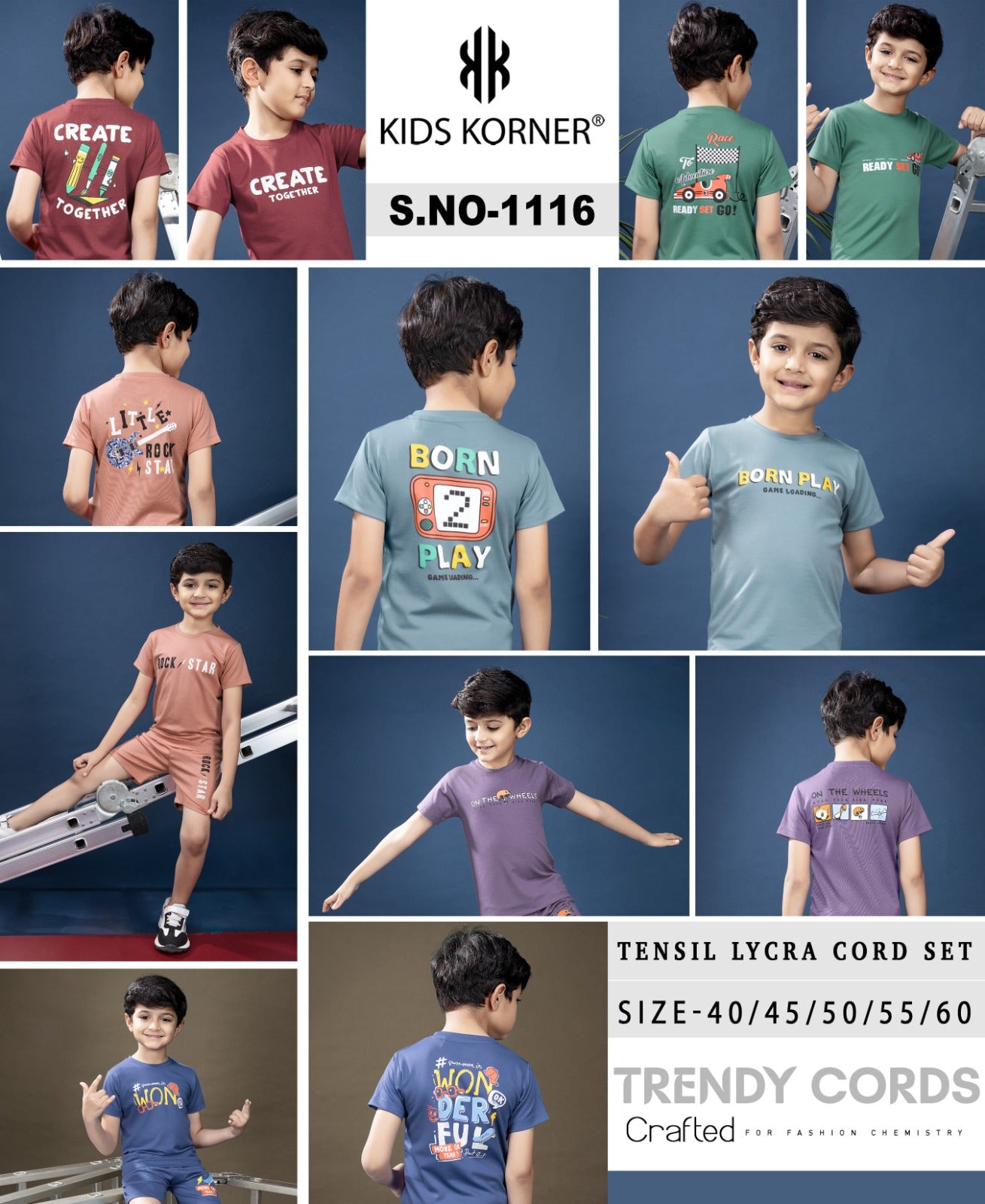 Design 1116 Kids Korner Tencil Boys Co Ord Set Manufacturer Ahmedabad