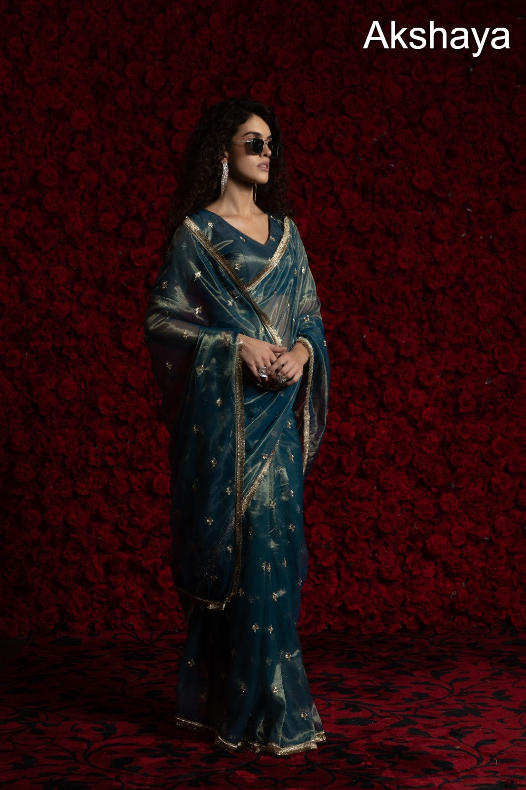 Design 111A To 111E Akshaya Organza Sarees Supplier Ahmedabad