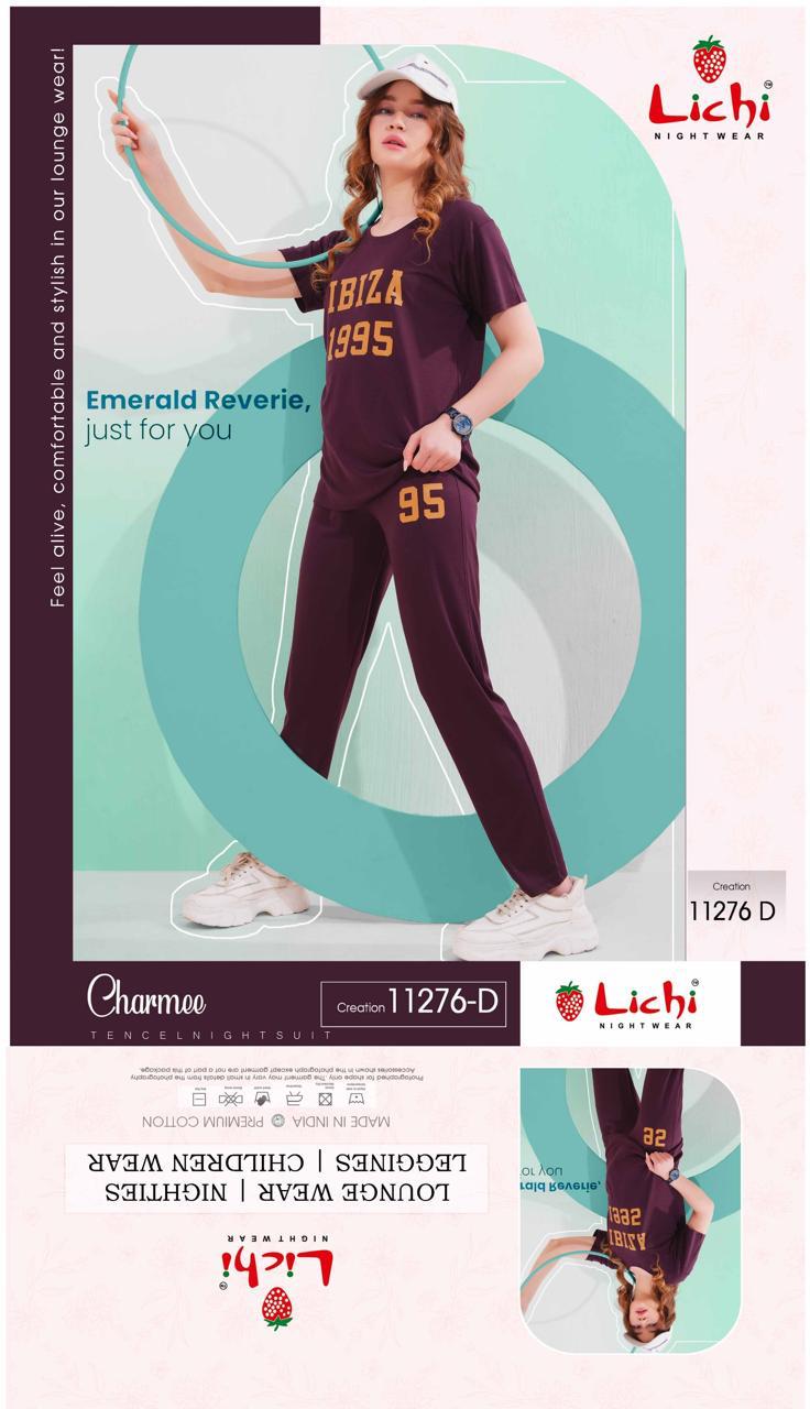 Design 11276 Lichi Tencil Pyjama Night Suits Wholesaler Ahmedabad