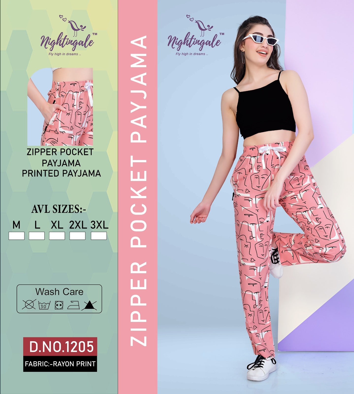 Design 1205 Nightingale Rayon Women Night Lower Wholesaler