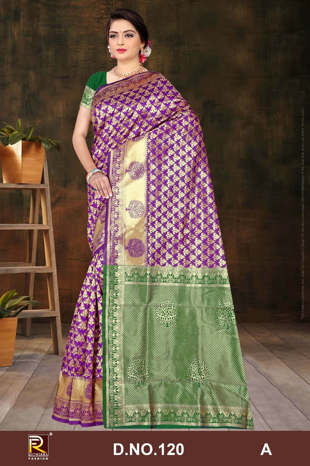 Design 120 Ronisha Banarasi Sarees Wholesaler Ahmedabad