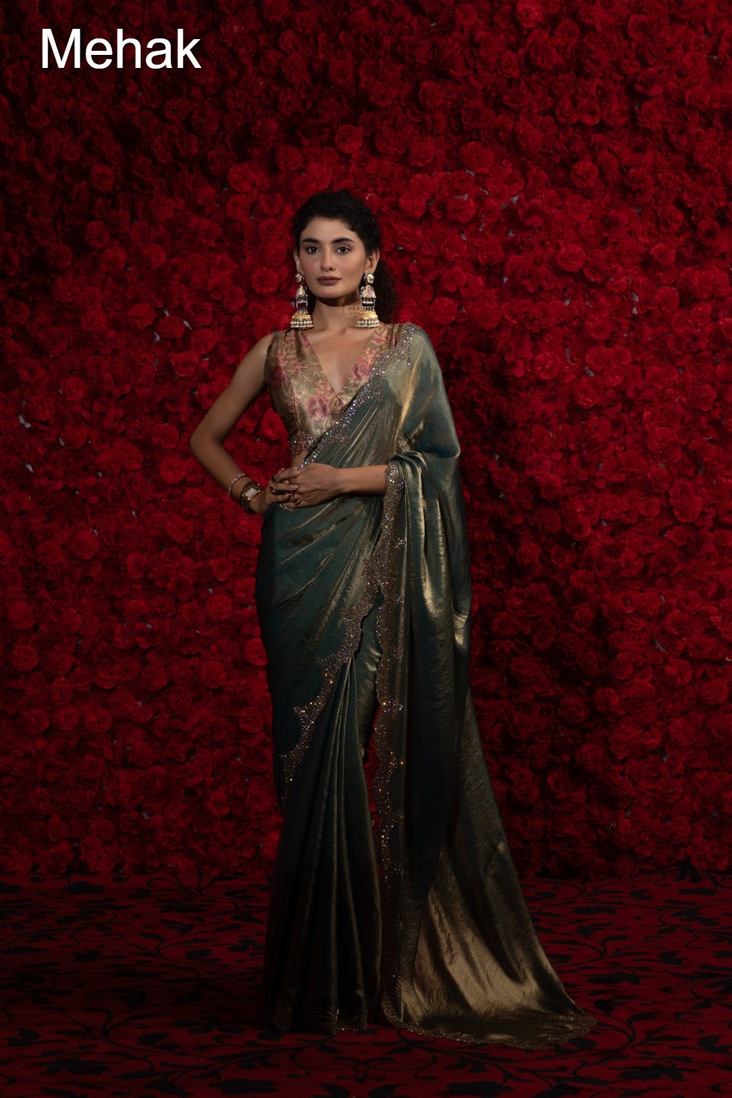 Design 1232A To 1232F Mehak Satin Silk Sarees Exporter India