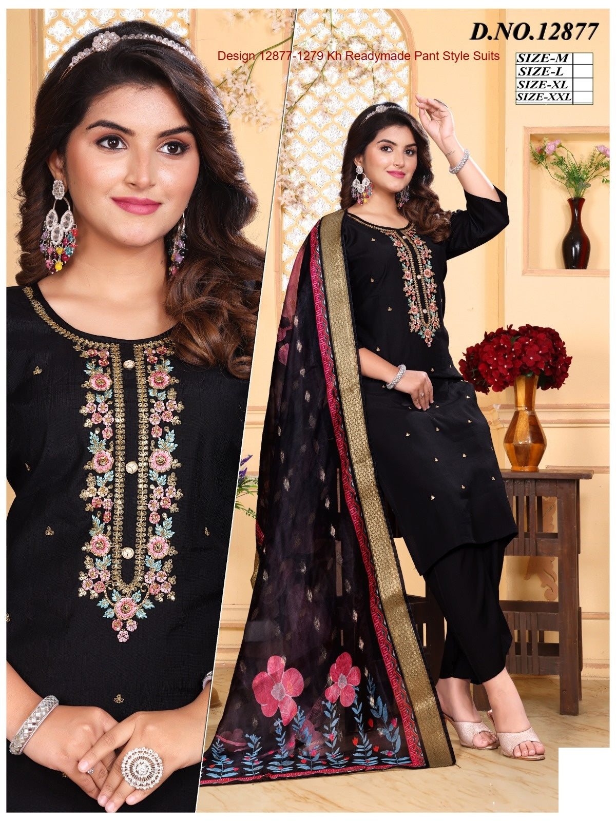 Design 12877-1279 Kh Vetican Readymade Pant Style Suits Supplier Ahmedabad