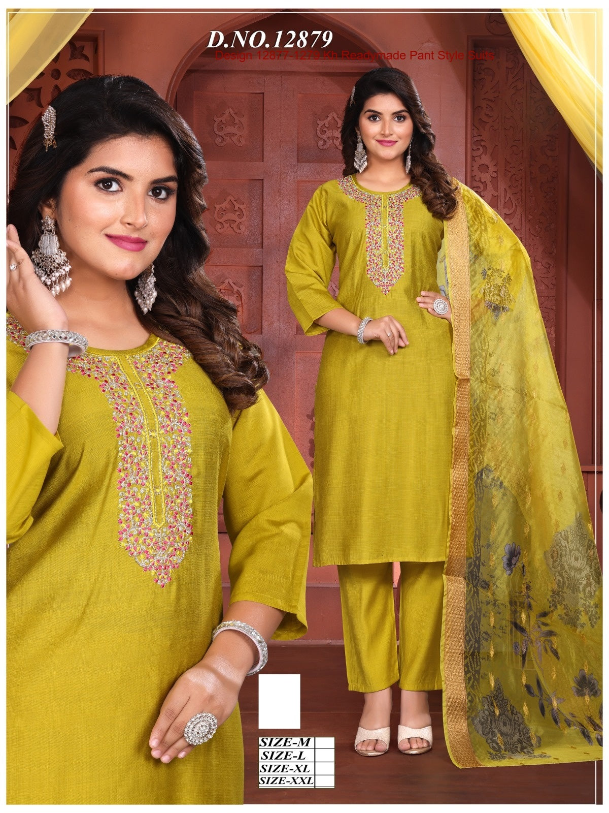 Design 12877-1279 Kh Vetican Readymade Pant Style Suits Supplier Ahmedabad