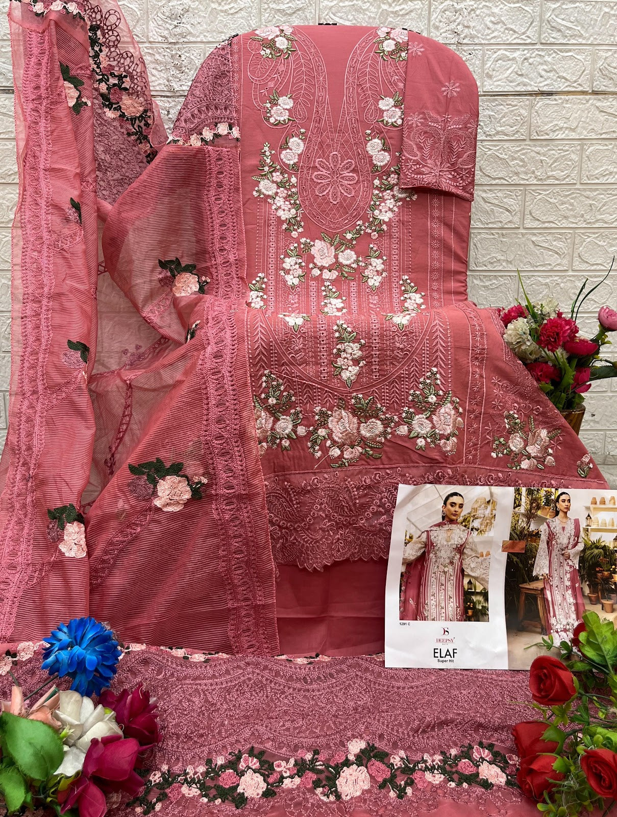 Design 1291 Abc Elaf Super Hit Deepsy Cotton Pakistani Patch Work Suits Wholesale