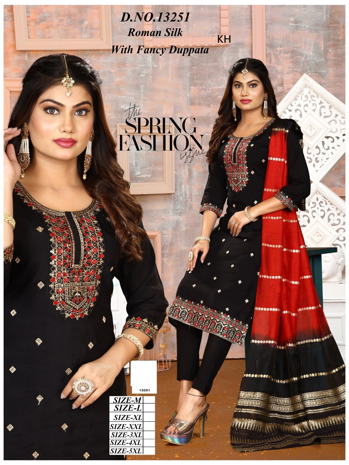 Design 13251 Kh Roman Silk Readymade Pant Style Suits Wholesaler Gujarat