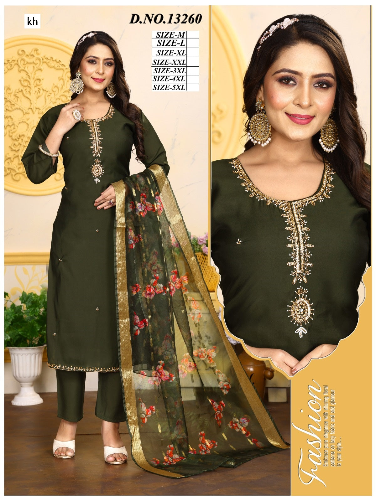 Design 13259-13261 Kh Roman Silk Readymade Pant Style Suits Supplier Gujarat