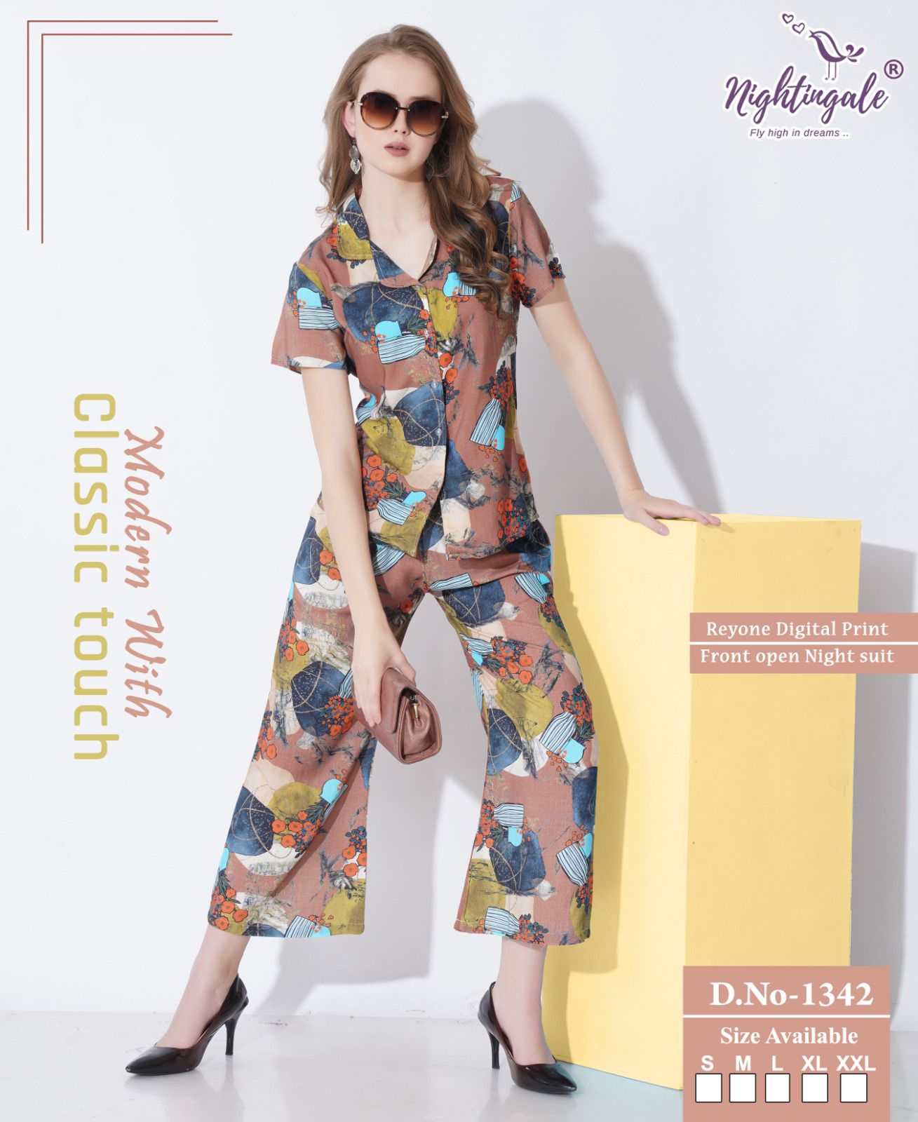 Design 1342 Nightingale Reyon Co Ord Set Wholesale Rate