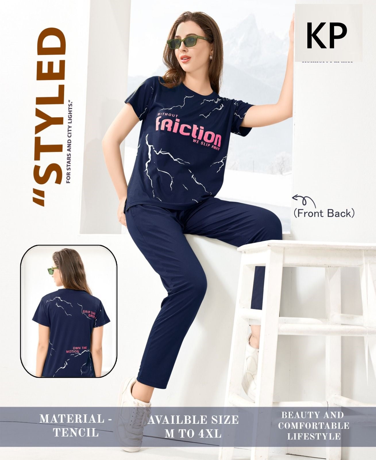 Design 140226 Kp Tencil Pyjama Night Suits Manufacturer Gujarat