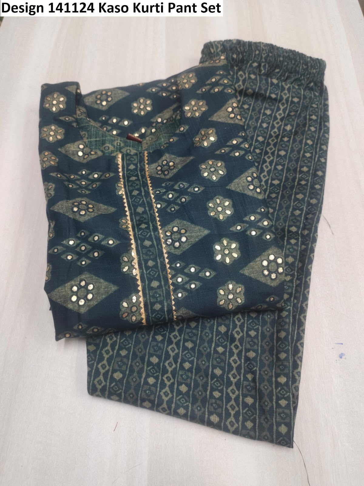 Design 141124 Kaso Kurti Pant Set Wholesale Rate