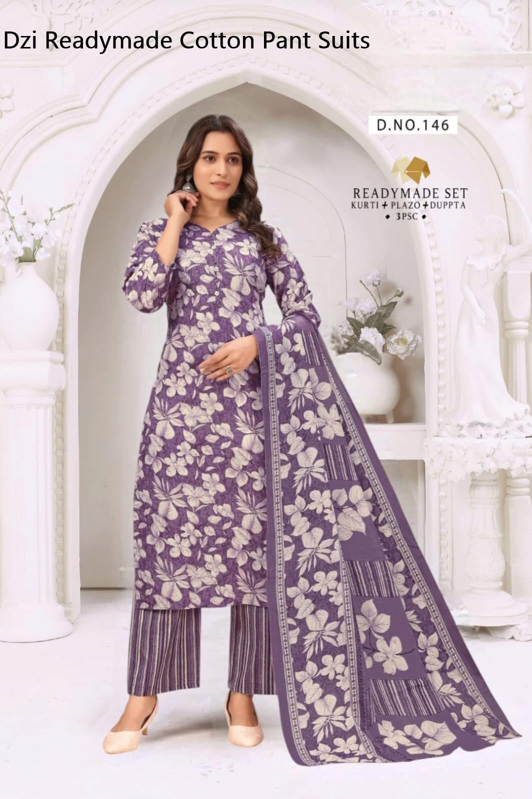 Design 146-147 Dzi Readymade Cotton Pant Suits Manufacturer Ahmedabad