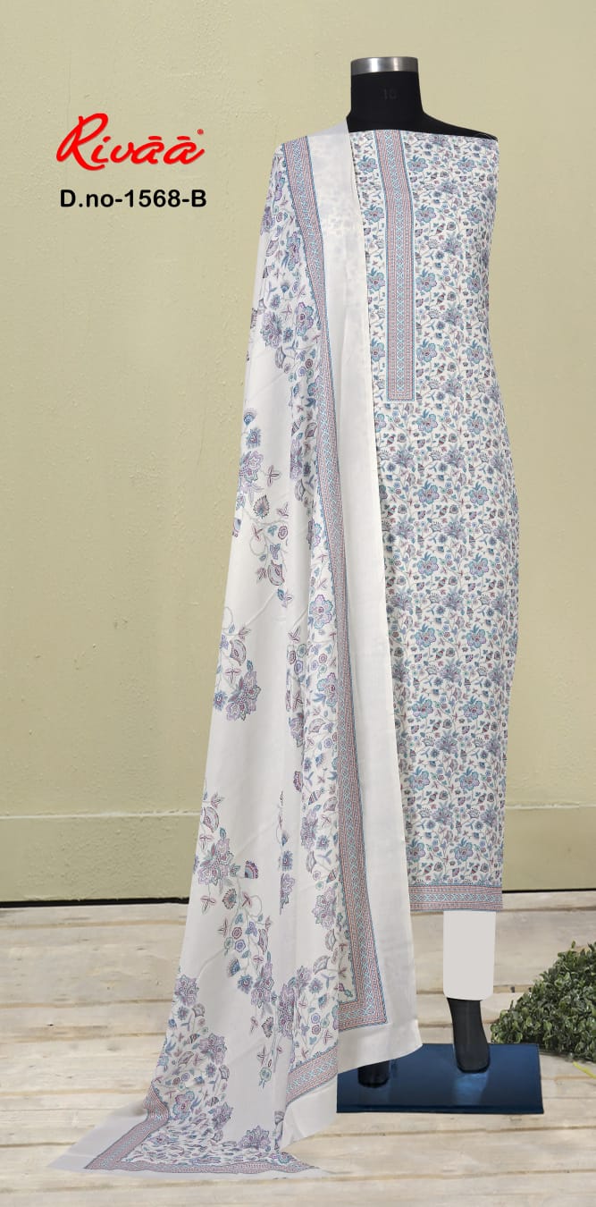 Design 1567 1568 Rivaa Pashmina Suits Wholesaler